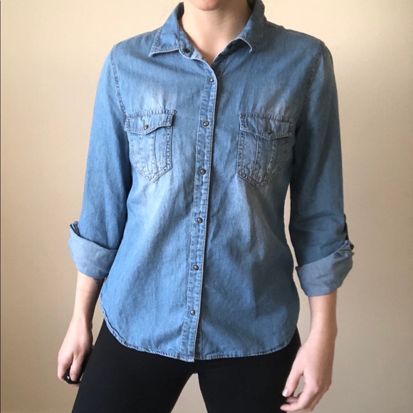 Denim look Button Down - Picture 2 of 3
